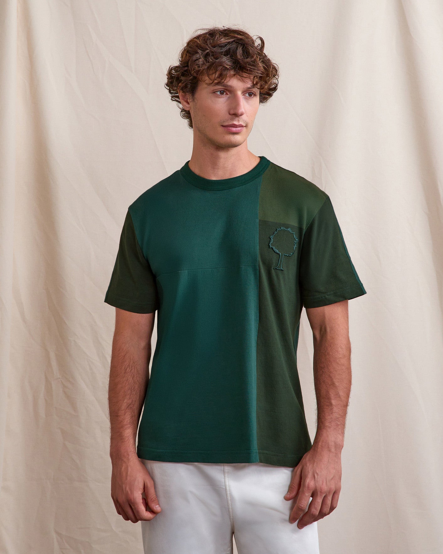 faguo-lugny-t-shirt-imprim-vert-upcycl-homme image 1