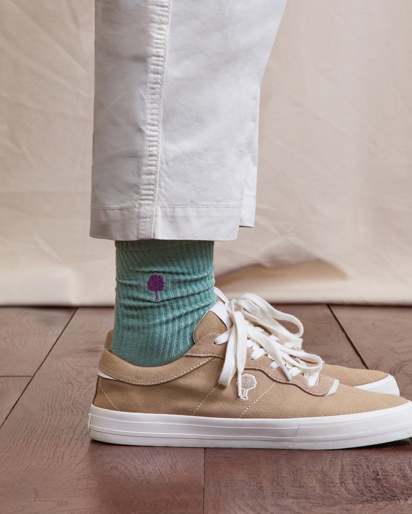 faguo-socks-chaussettes-sport-vert-clair-coton image 2