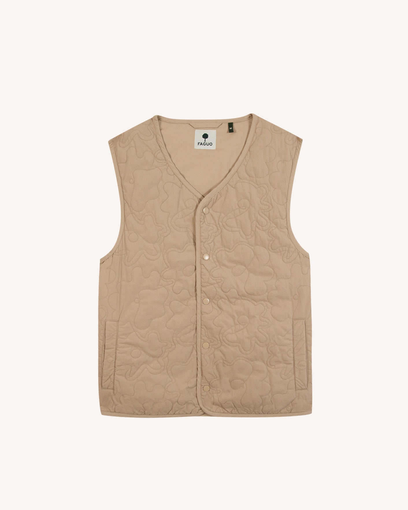 faguo-esterel-veste-sans-manches-taupe-coton-matelass image 2