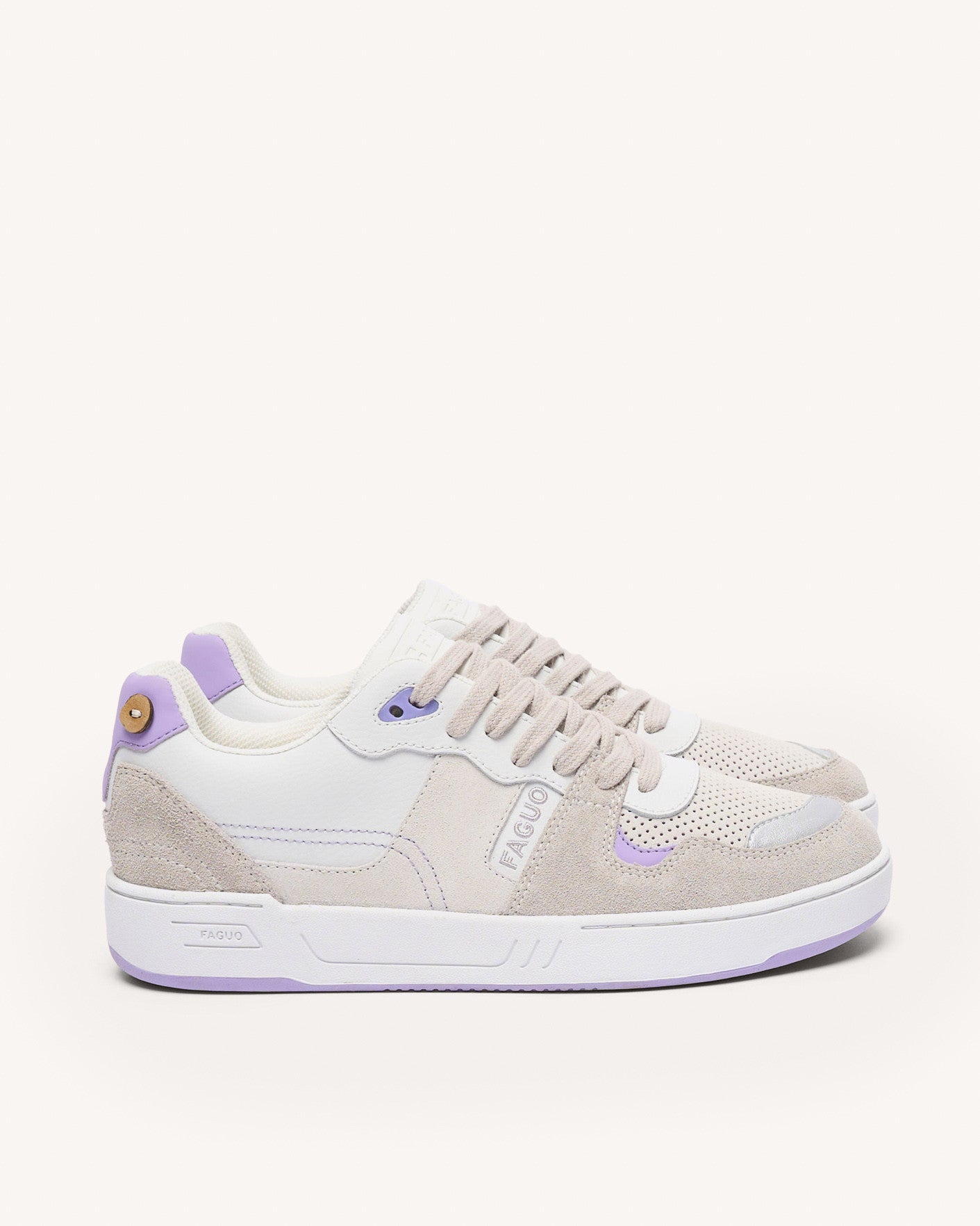 faguo-ceiba-baskets-blanches-violet-clair-cuir image 1