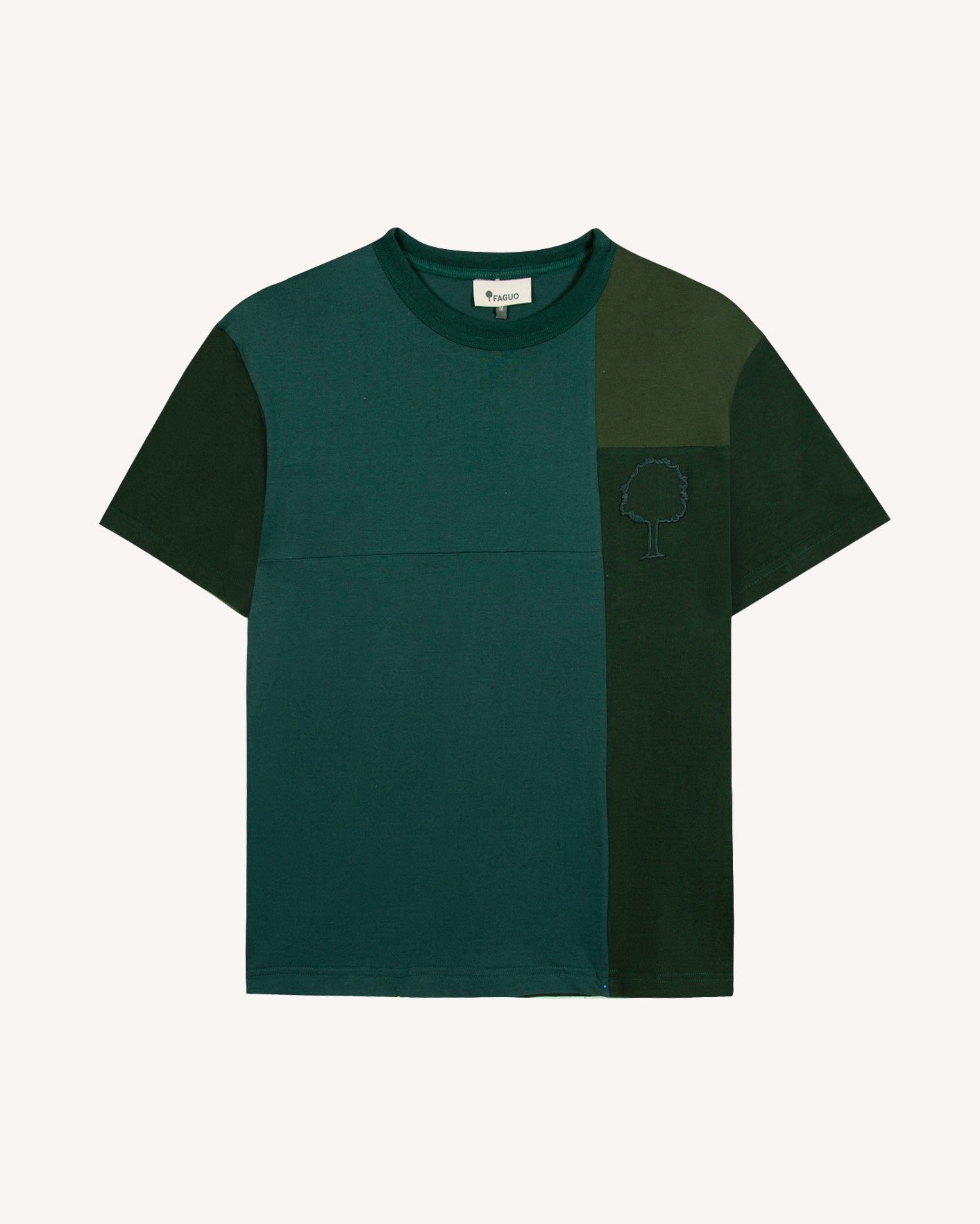 faguo-lugny-t-shirt-imprim-vert-upcycl-homme image 2