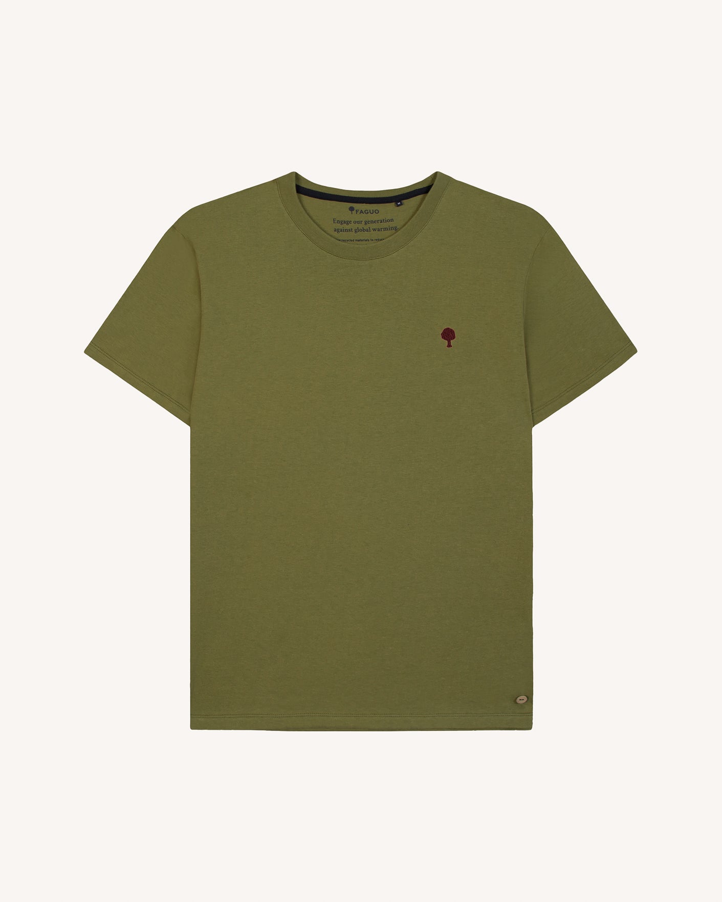faguo-arcy-t-shirt-vert-olive-coton image 2