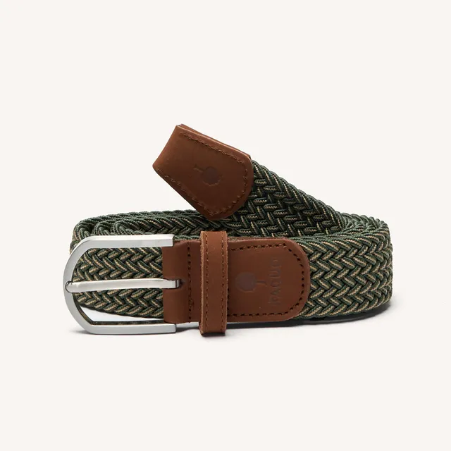 faguo-belt-ceinture-tress-e-kaki-cru-et-camel image 1