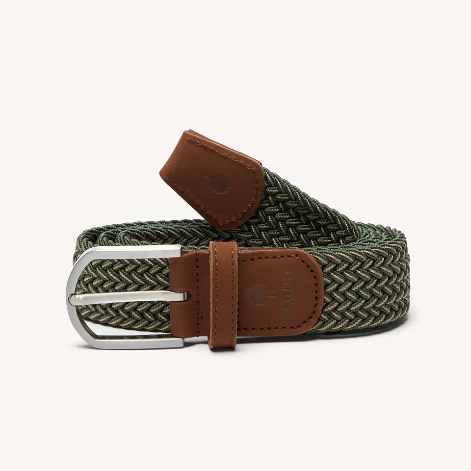 faguo-belt-ceinture-tress-e-kaki-cru-et-camel image 1
