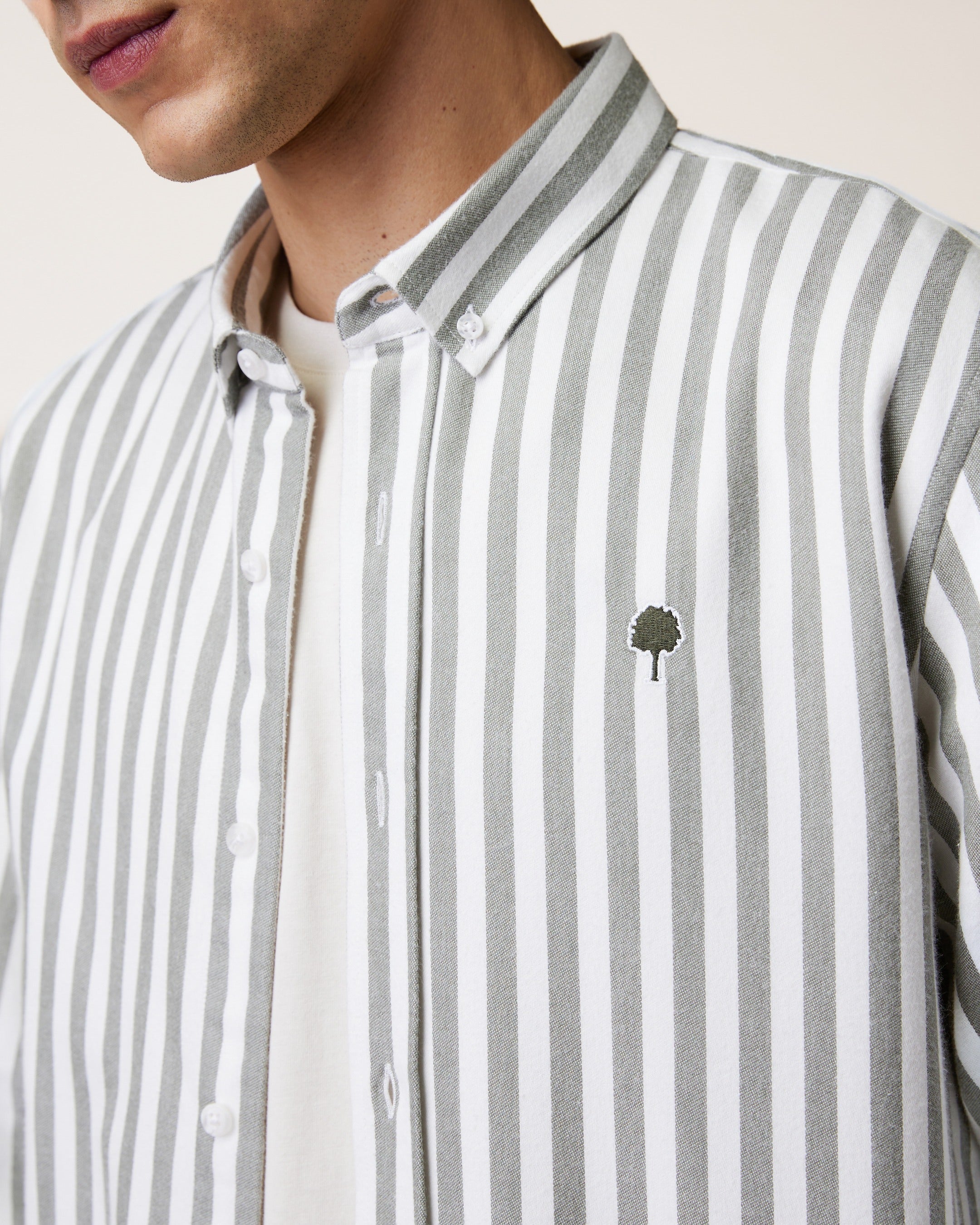 faguo-ivoy-chemise-ray-e-cru-et-vert-homme image 6