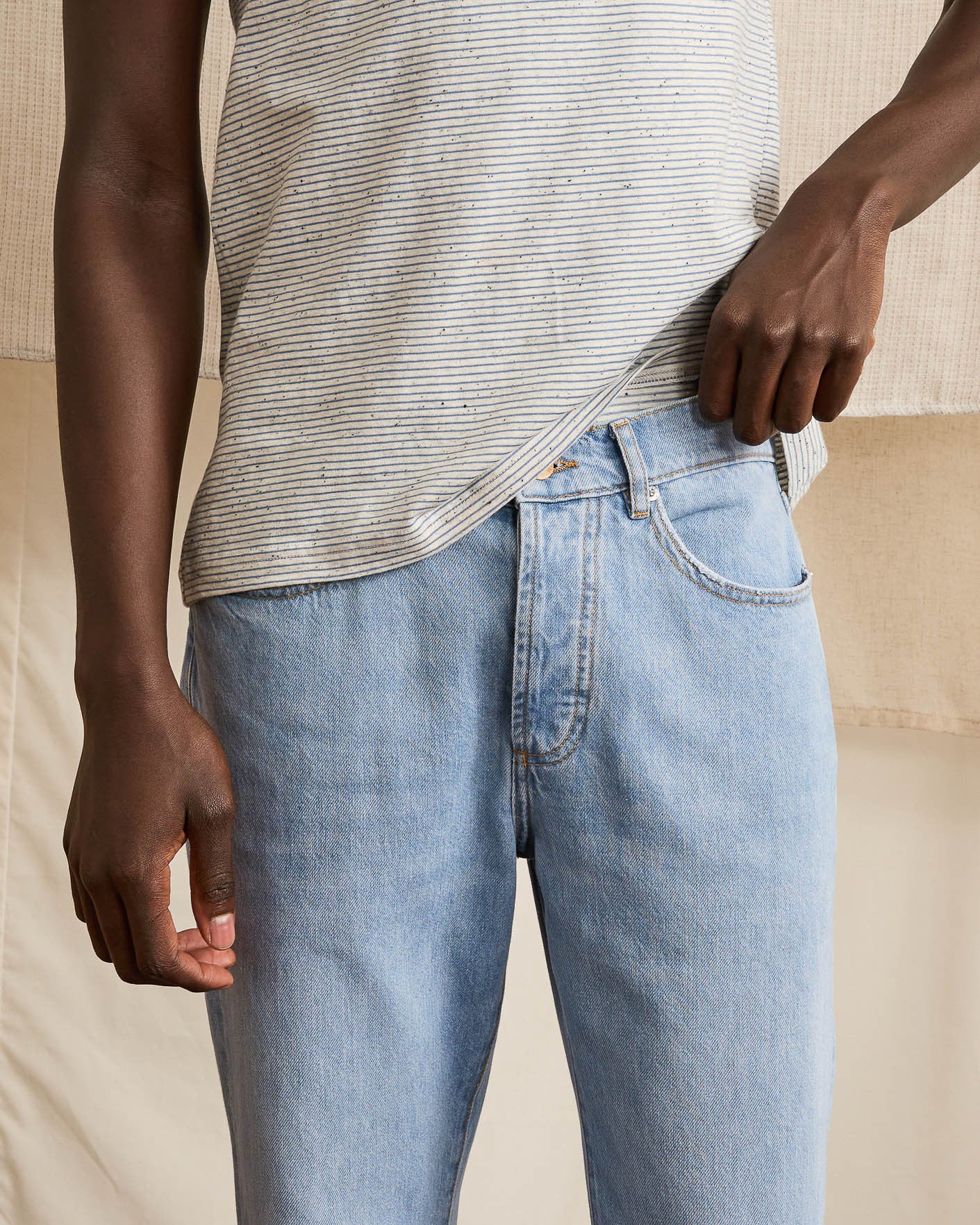 faguo-straight-jean-straight-denim-clair-homme-coton image 5