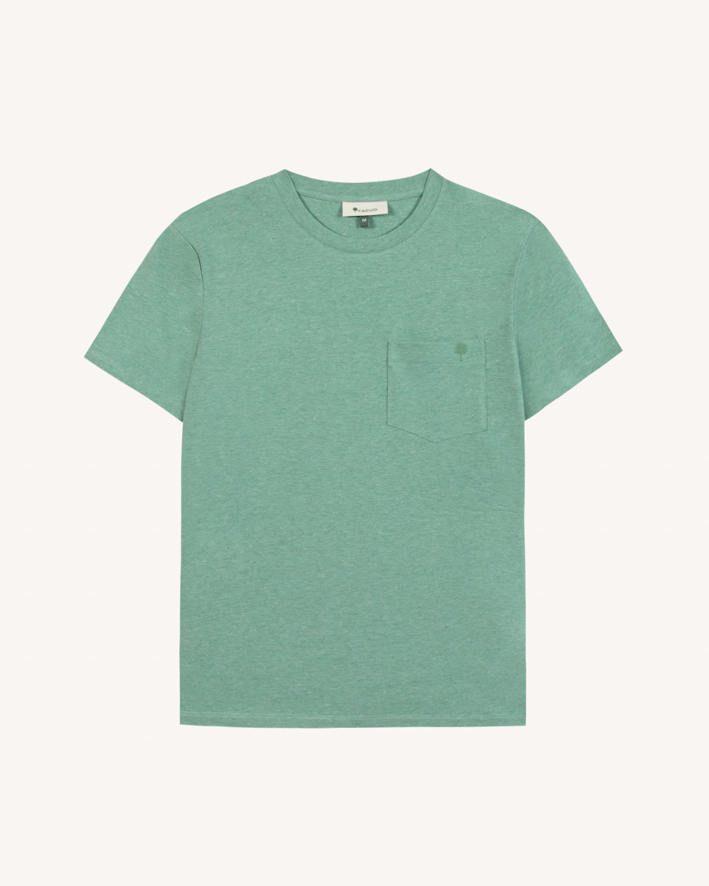 faguo-olonne-t-shirt-vert-menthe-coton-poche image 2