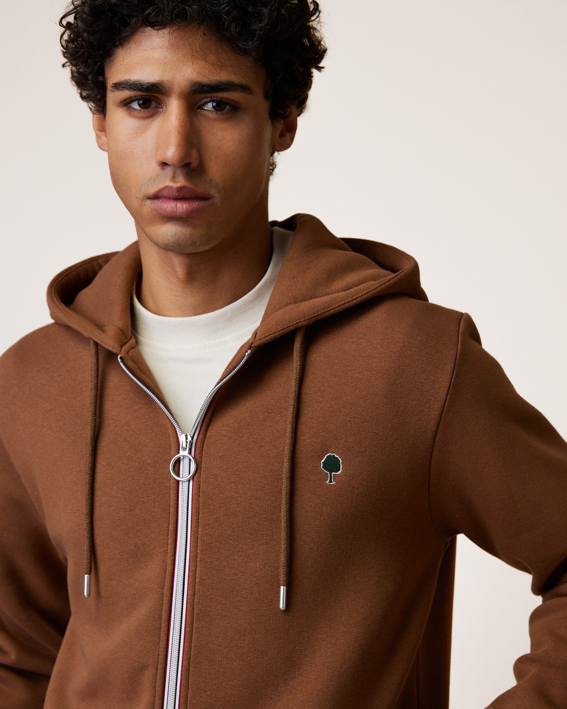 faguo-mesnil-sweat-zipp-capuche-camel image 3