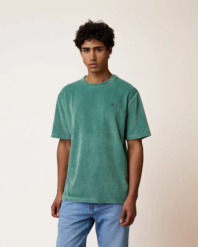 faguo-lugny-t-shirt-velours-vert-coton-recycl image 1