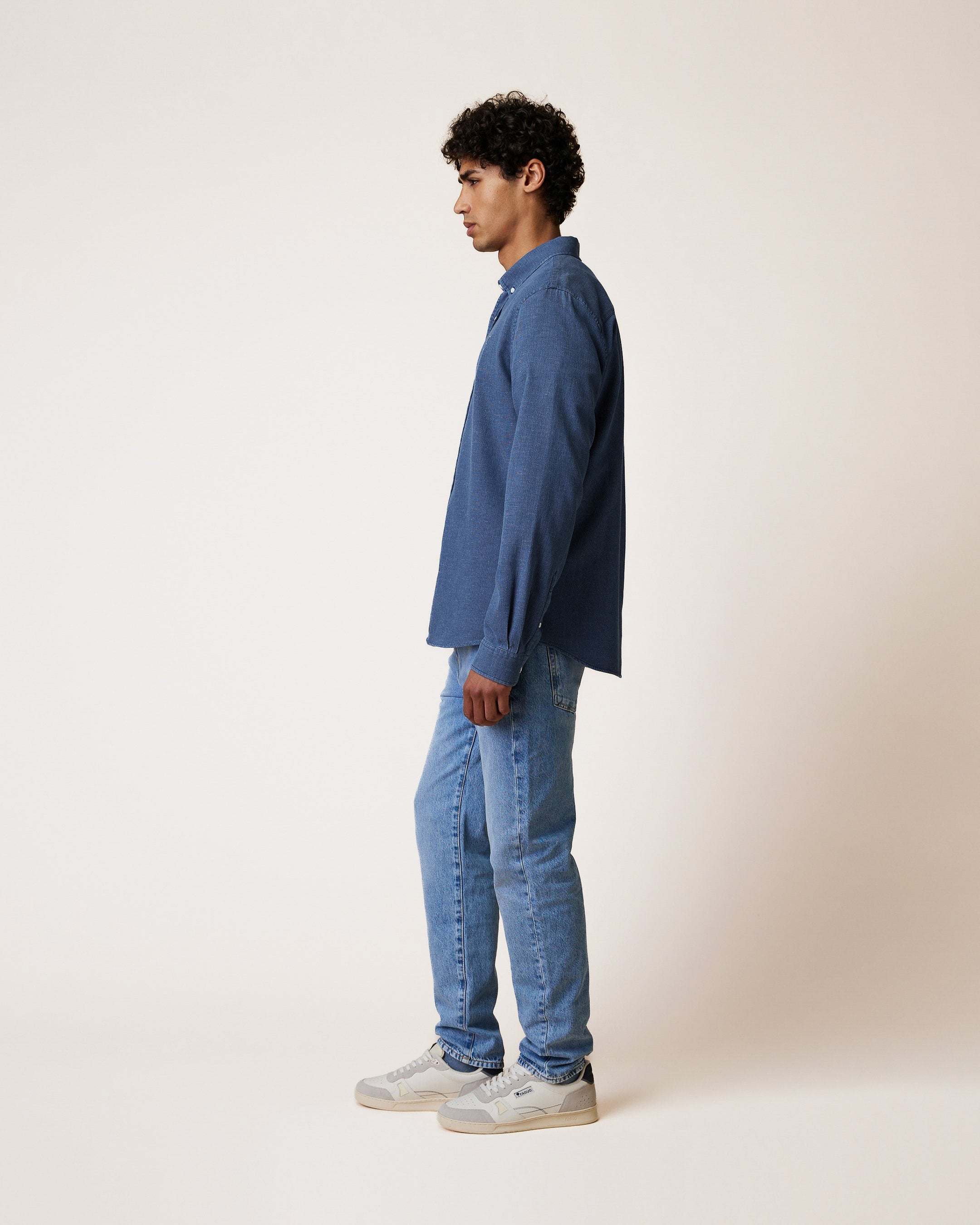 faguo-chemise-ivoy-denim-bleue-coton-lin-homme image 7