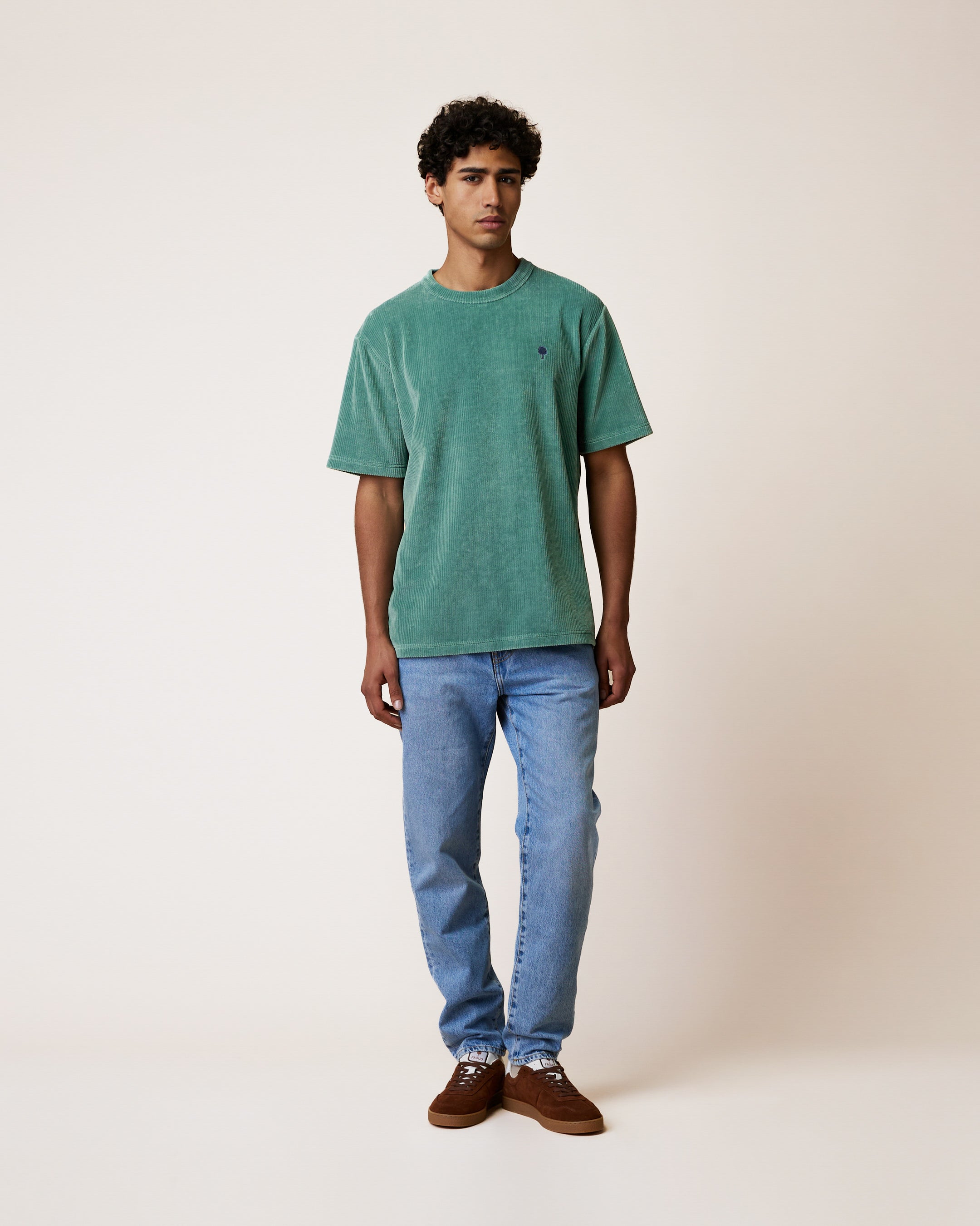 faguo-lugny-t-shirt-velours-vert-coton-recycl image 3