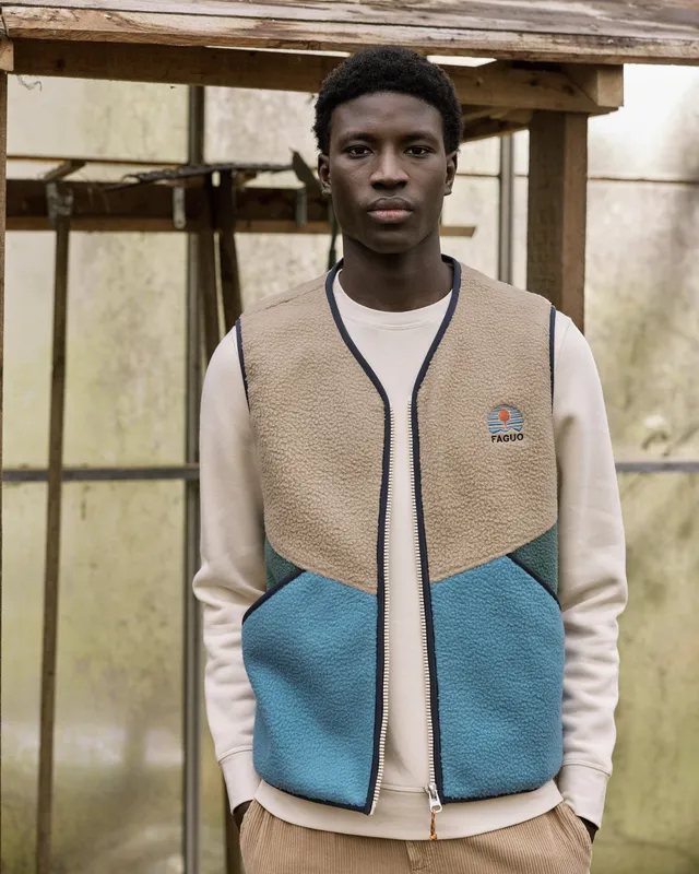 faguo-teillay-veste-polaire-sans-manches-homme-beige image 1