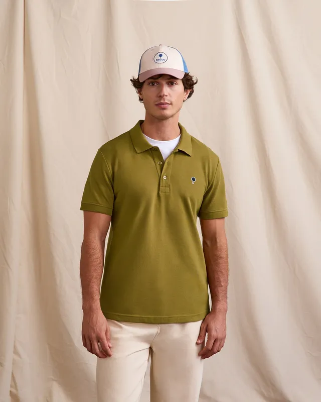 faguo-lumigny-polo-kaki-fonc-coton-piqu image 1
