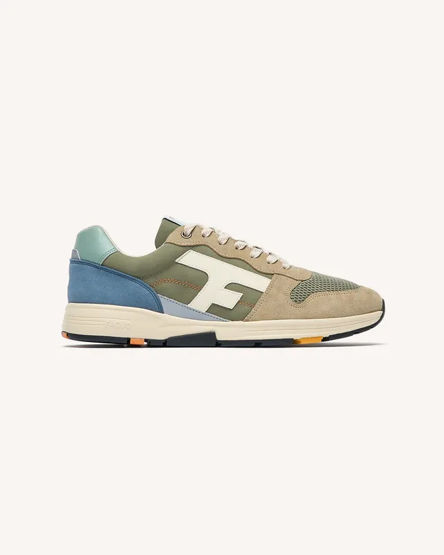 faguo-olive-sneakers-homme-kaki-et-bleu-semelle-flexway image 1