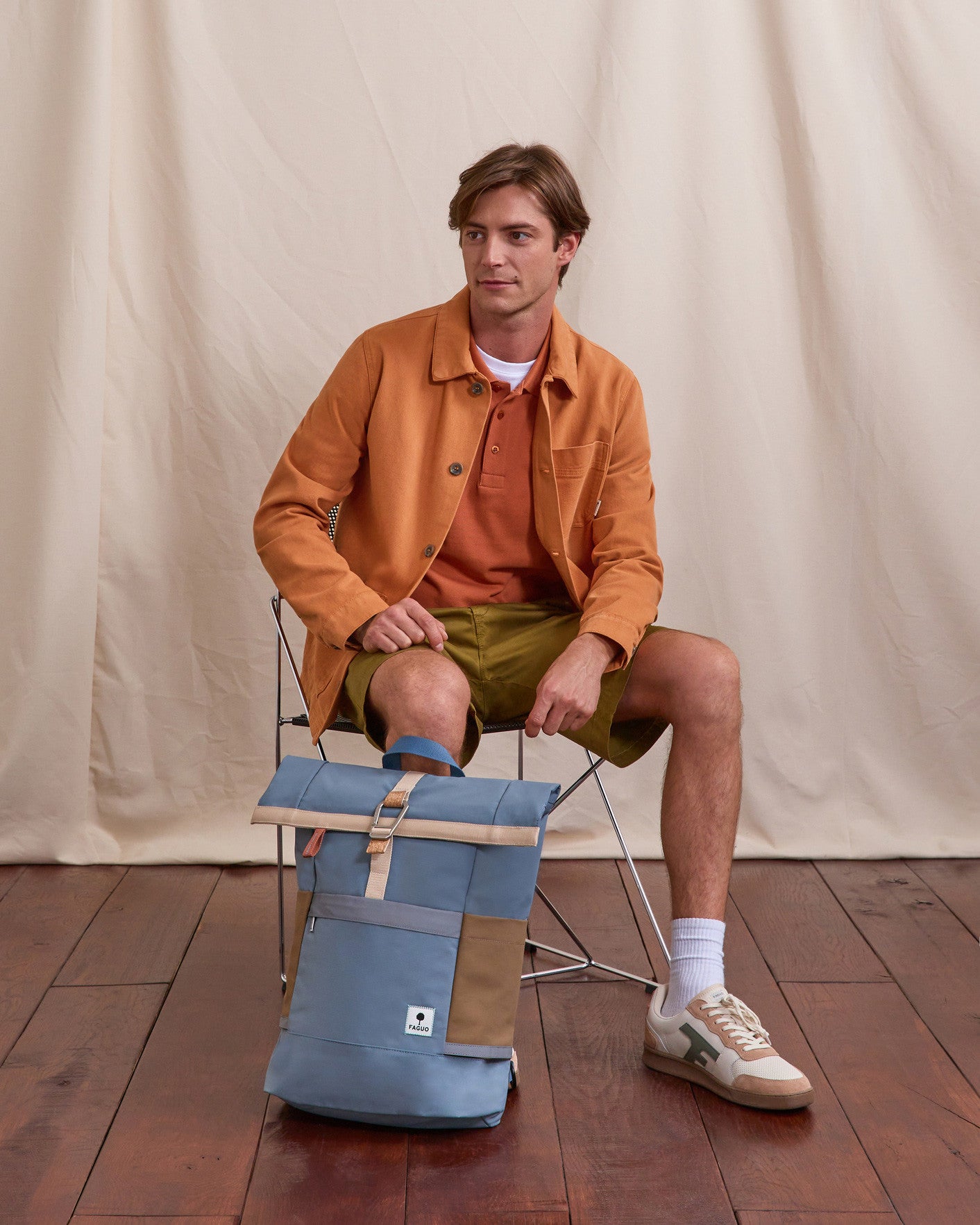faguo-lorge-veste-en-coton-brique-clair-homme image 5