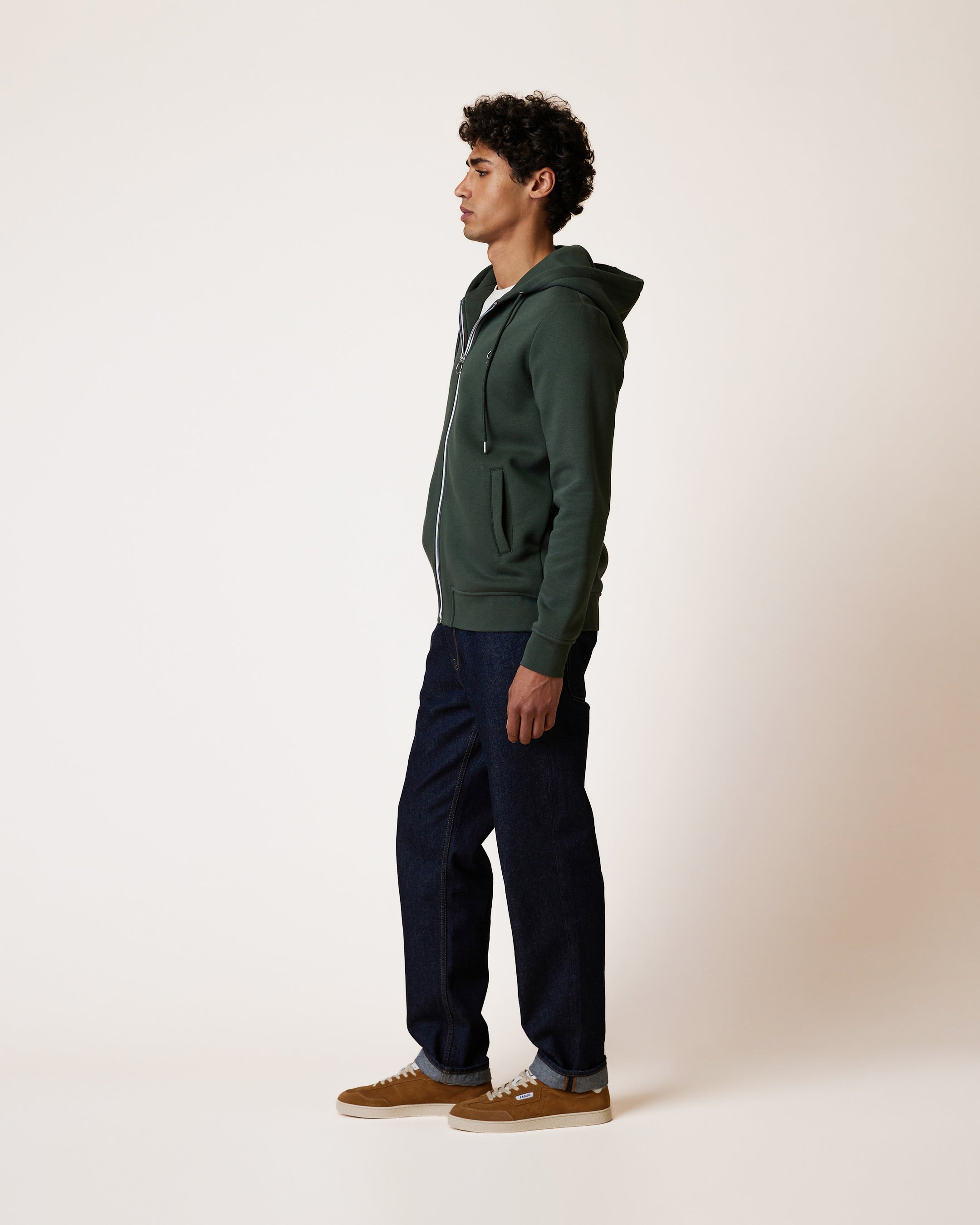 faguo-mesnil-sweat-zipp-capuche-vert-fonc image 4