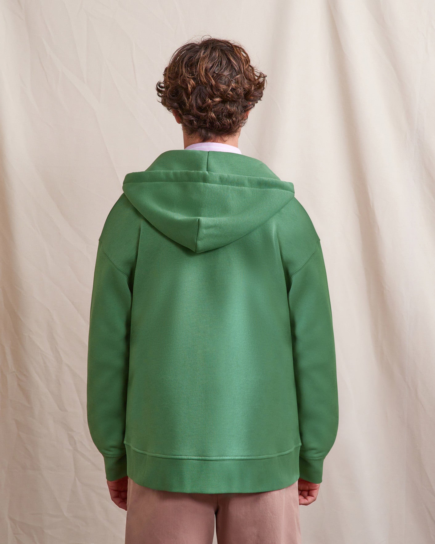faguo-mesnil-os-sweat-zipp-capuche-vert-sapin image 6