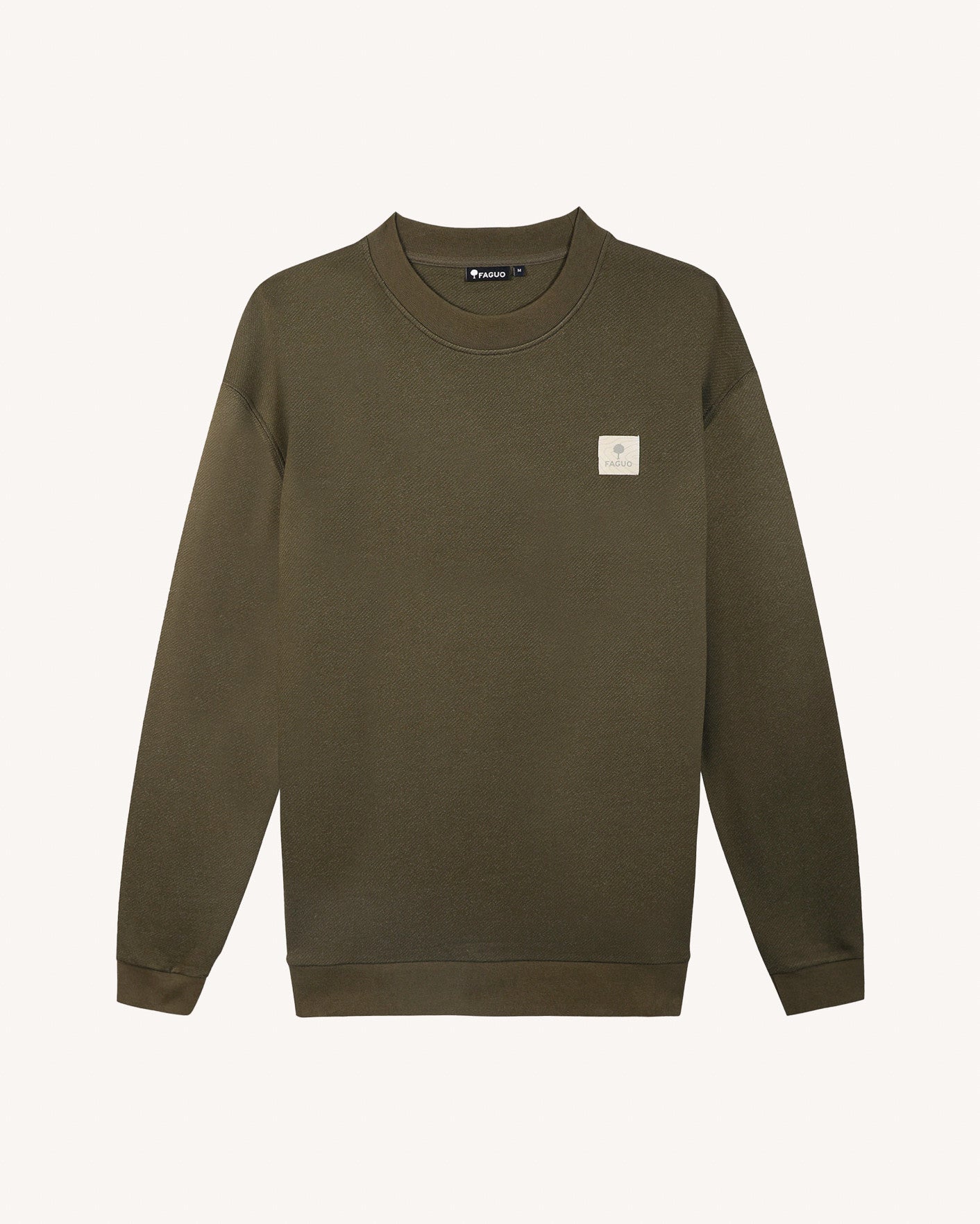 faguo-fango-sweat-col-rond-oversize-marron-fonc-coton-bio-bambou image 2