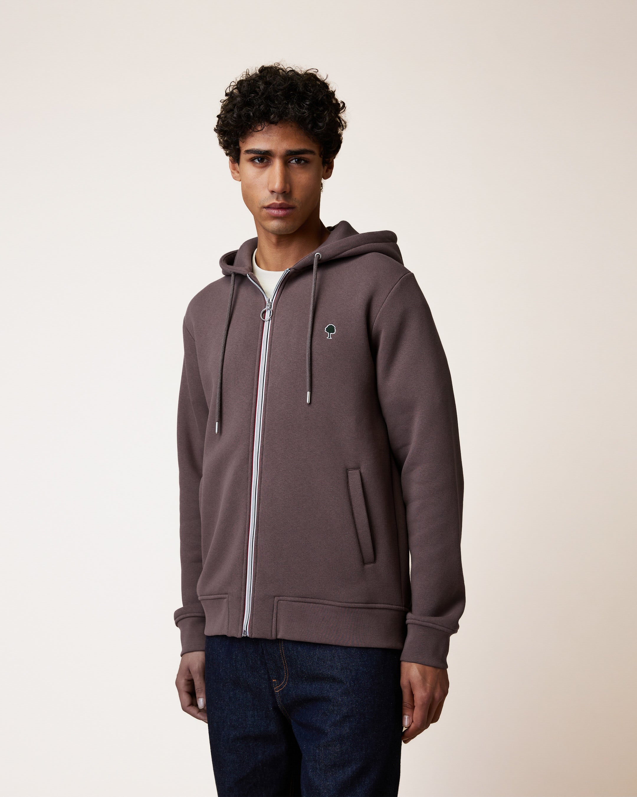 faguo-mesnil-sweat-zipp-capuche-violet-gris-homme image 1