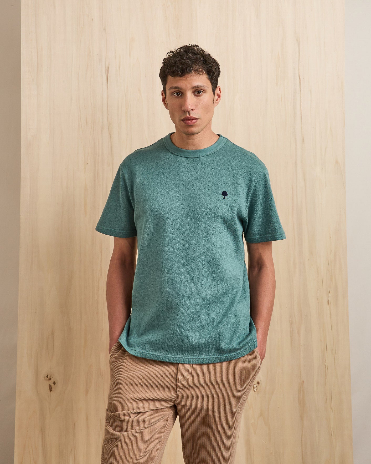 faguo-lugny-t-shirt-vert-clair-coton-coupe-loose image 1