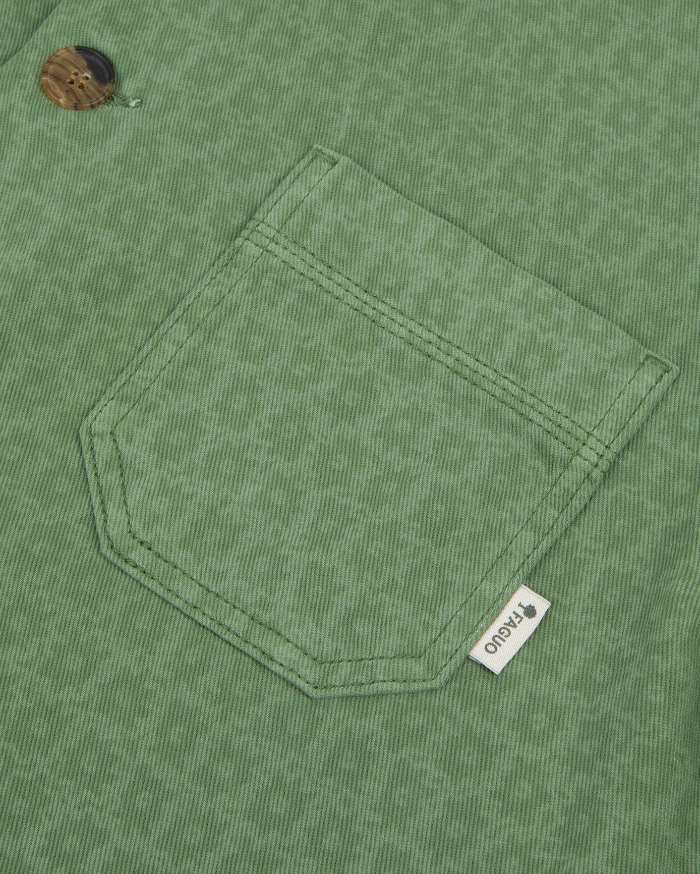 faguo-lorge-veste-en-coton-vert-sapin-fleurs image 4