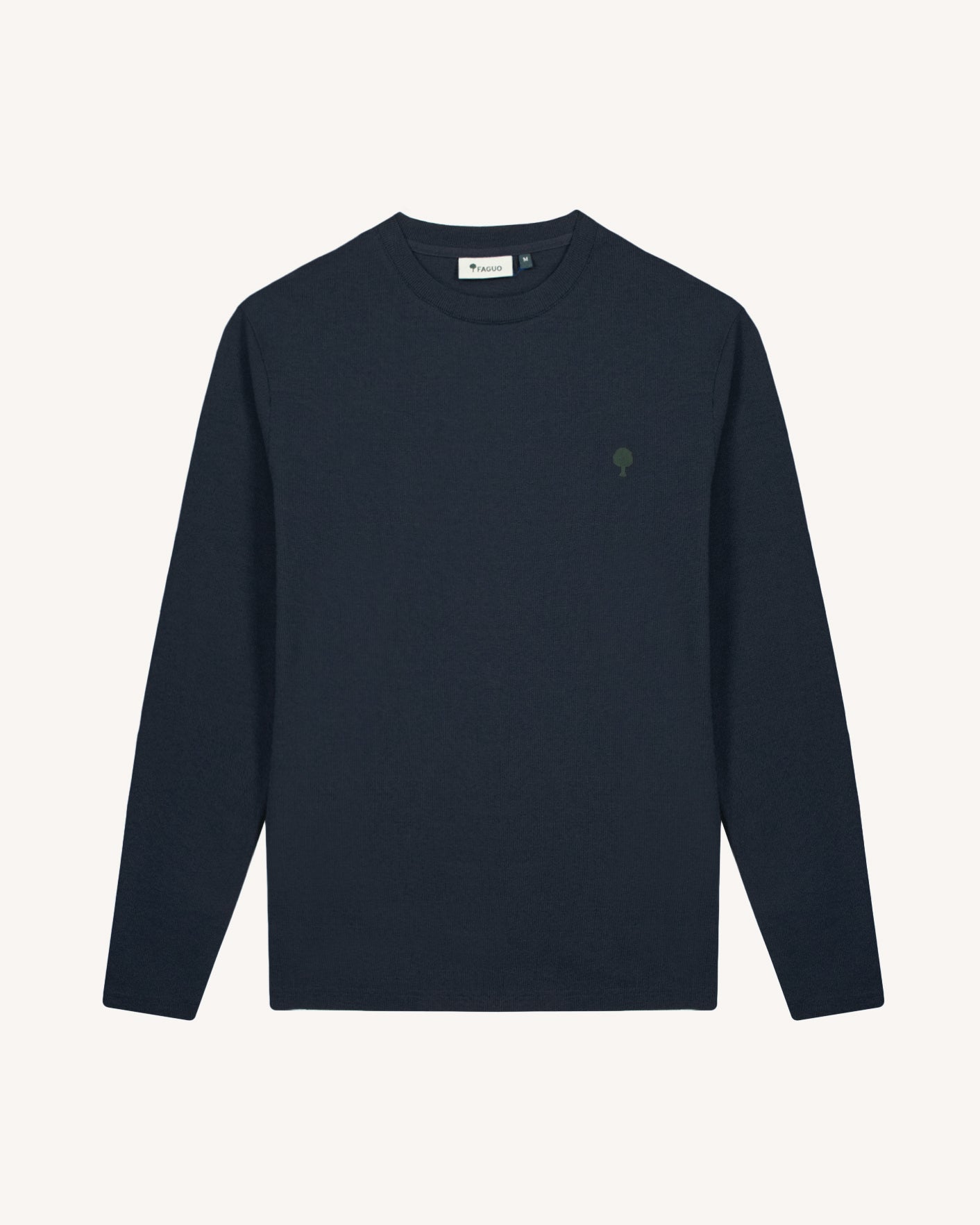 faguo-bailly-t-shirt-manches-longues-bleu-coton-recycl image 2