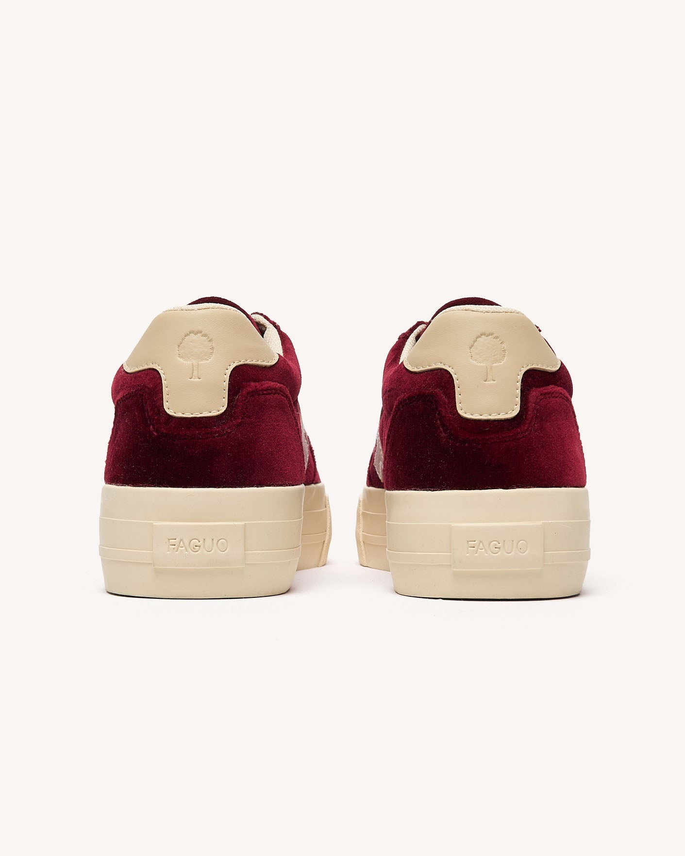 faguo-walnut-platform-baskets-plateformes-femme-velours-bordeaux image 6