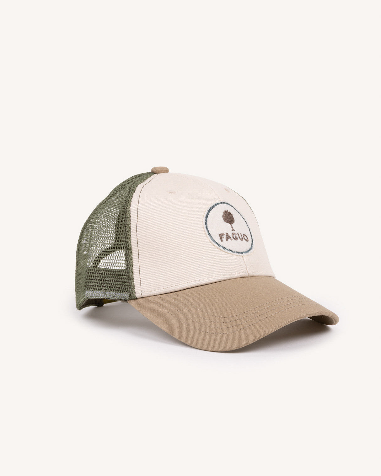 faguo-trucker-casquette-beige-clair-et-vert image 1
