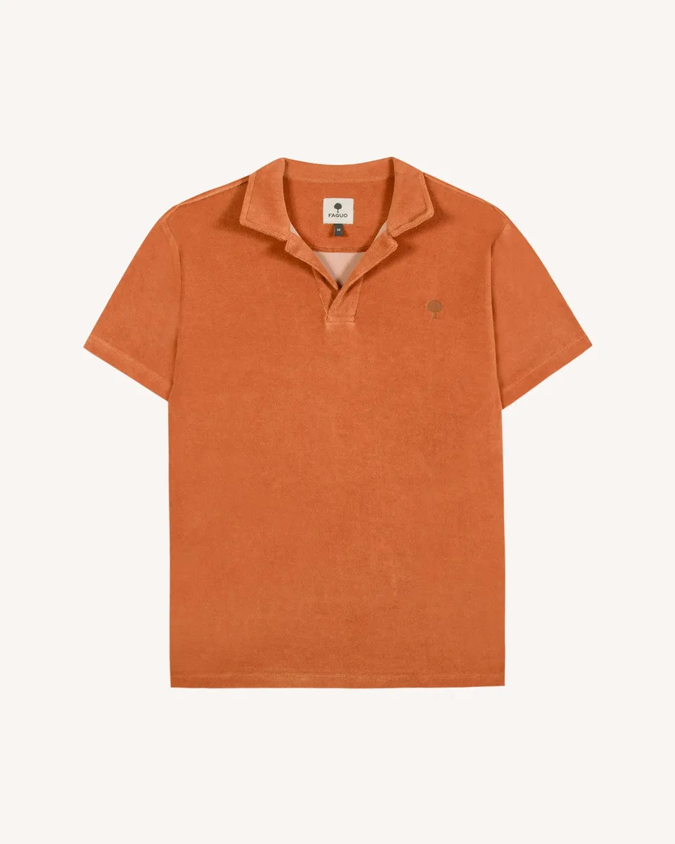 faguo-zonza-polo-homme-brique-clair-en-coton-ponge image 1