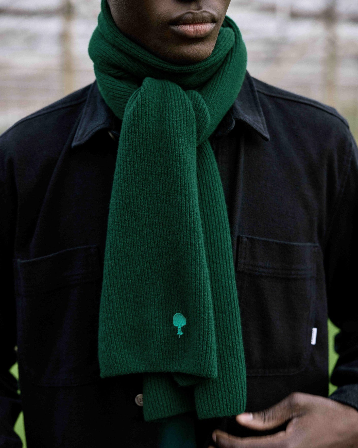 faguo-charpe-en-laine-vert-sapin-tricot-e-saint-malo image 3