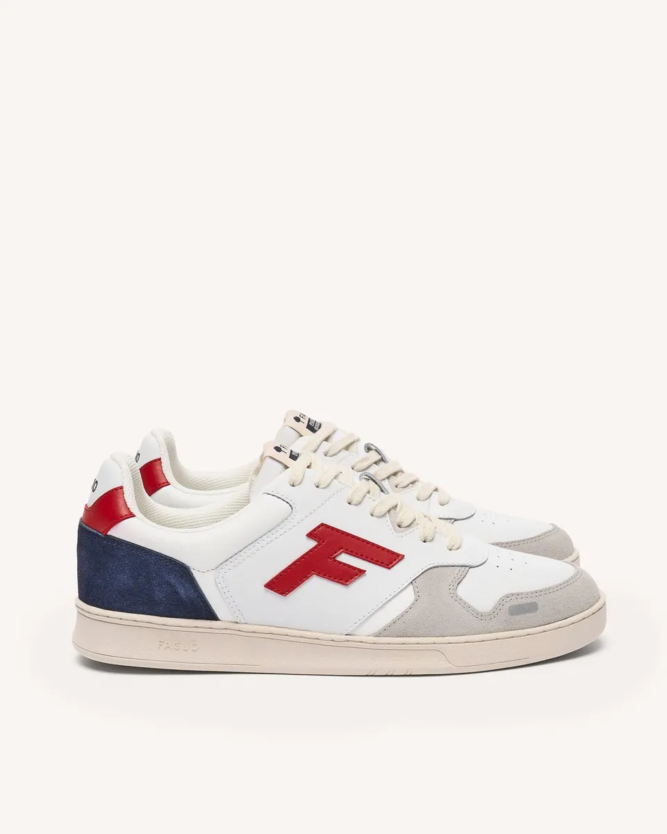 faguo-palmer-baskets-blanches-et-rouges-cuir-et-su-de-semelle-eva image 1