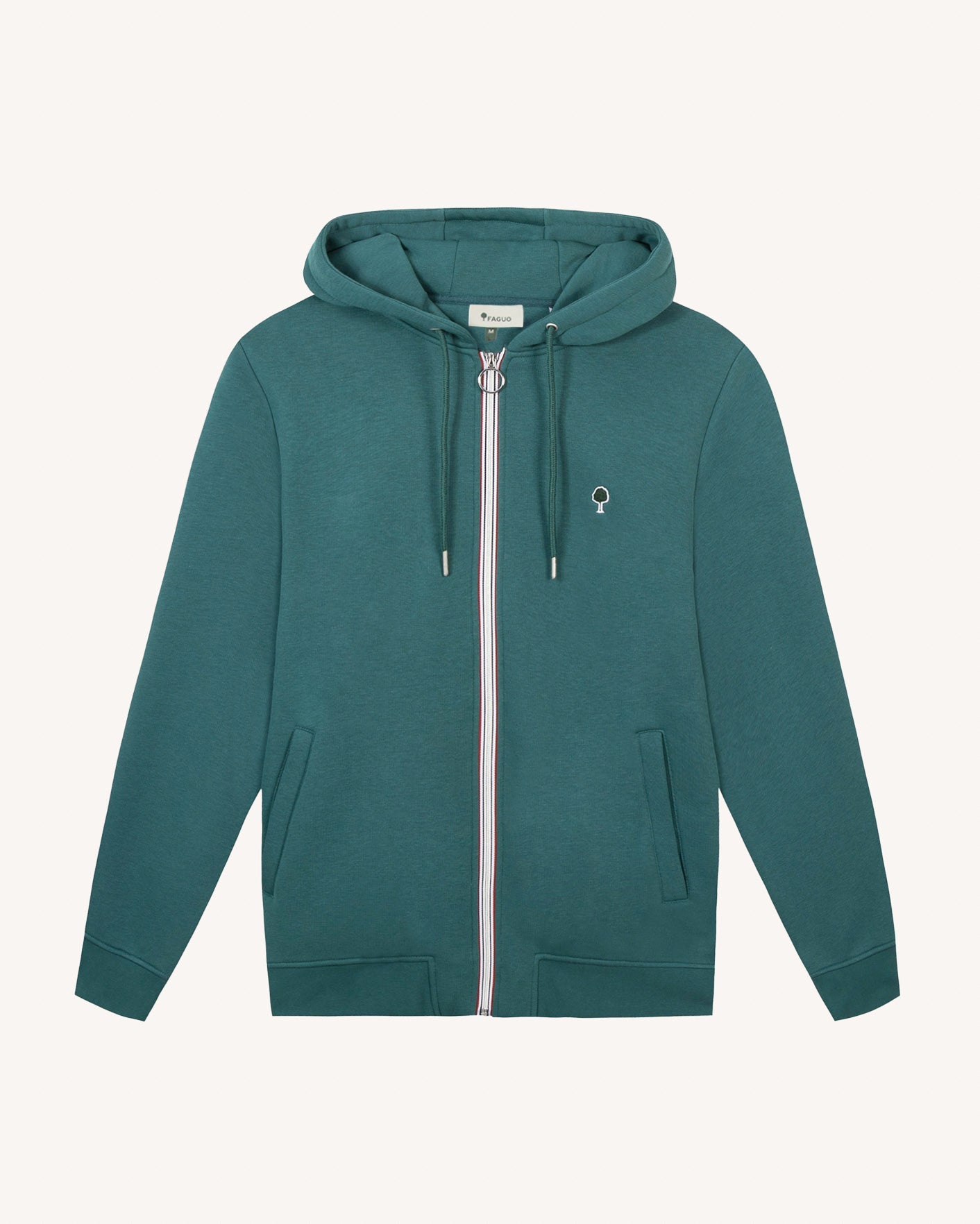 faguo-mesnil-vert-clair-sweat-zipp-capuche-homme image 2