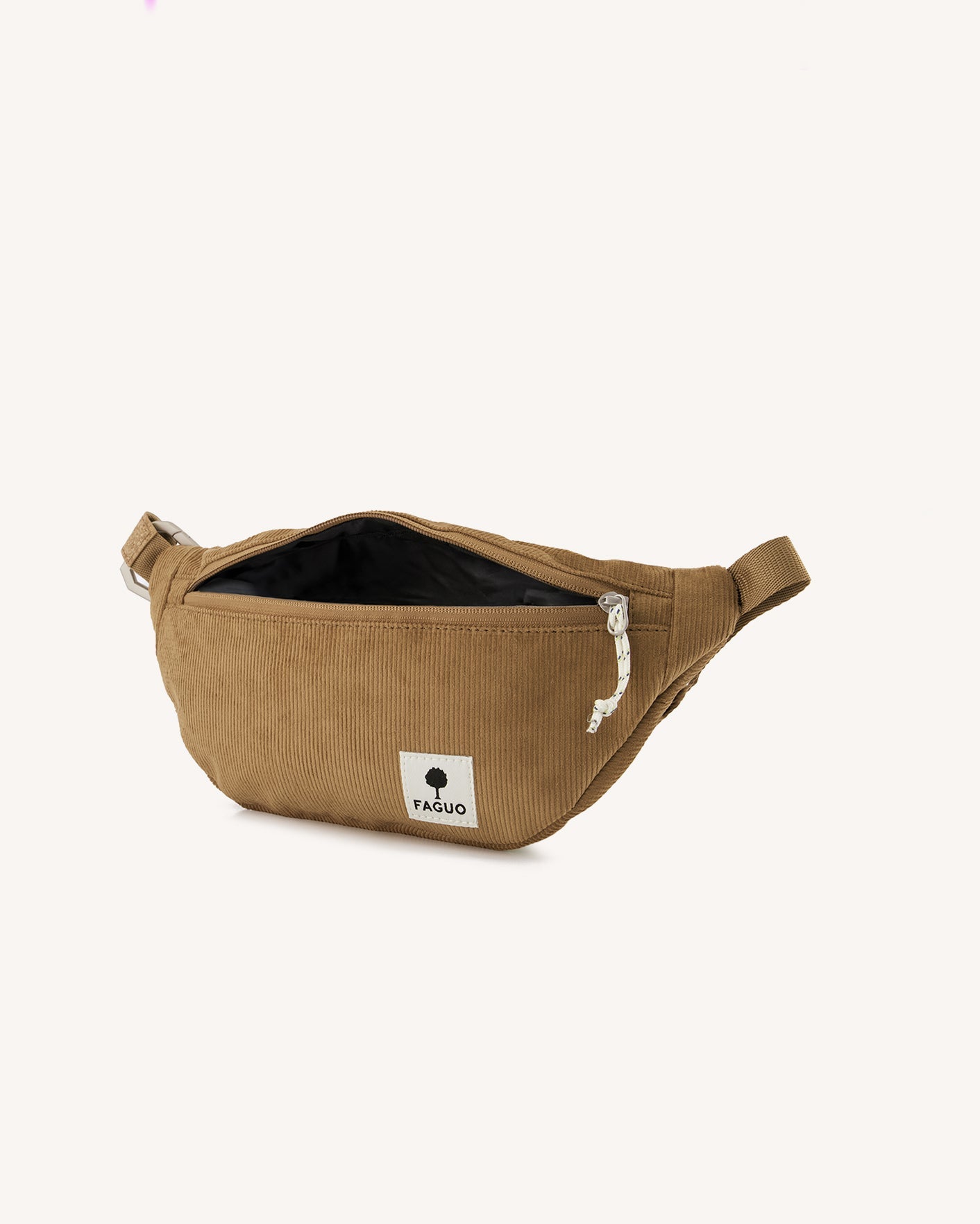 faguo-cambium-sac-banane-velours-camel-35x15cm image 3