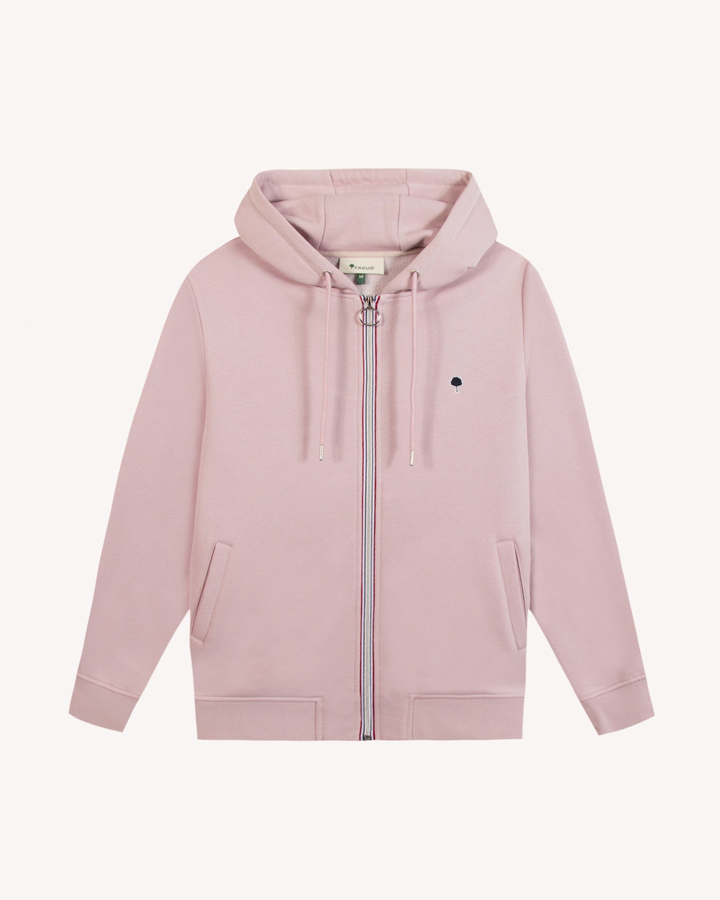 faguo-mesnil-sweat-zipp-capuche-rose-gris image 2