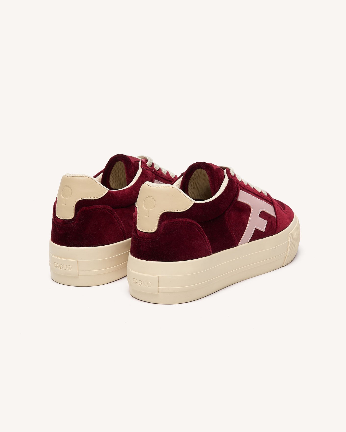 faguo-walnut-platform-baskets-plateformes-femme-velours-bordeaux image 5