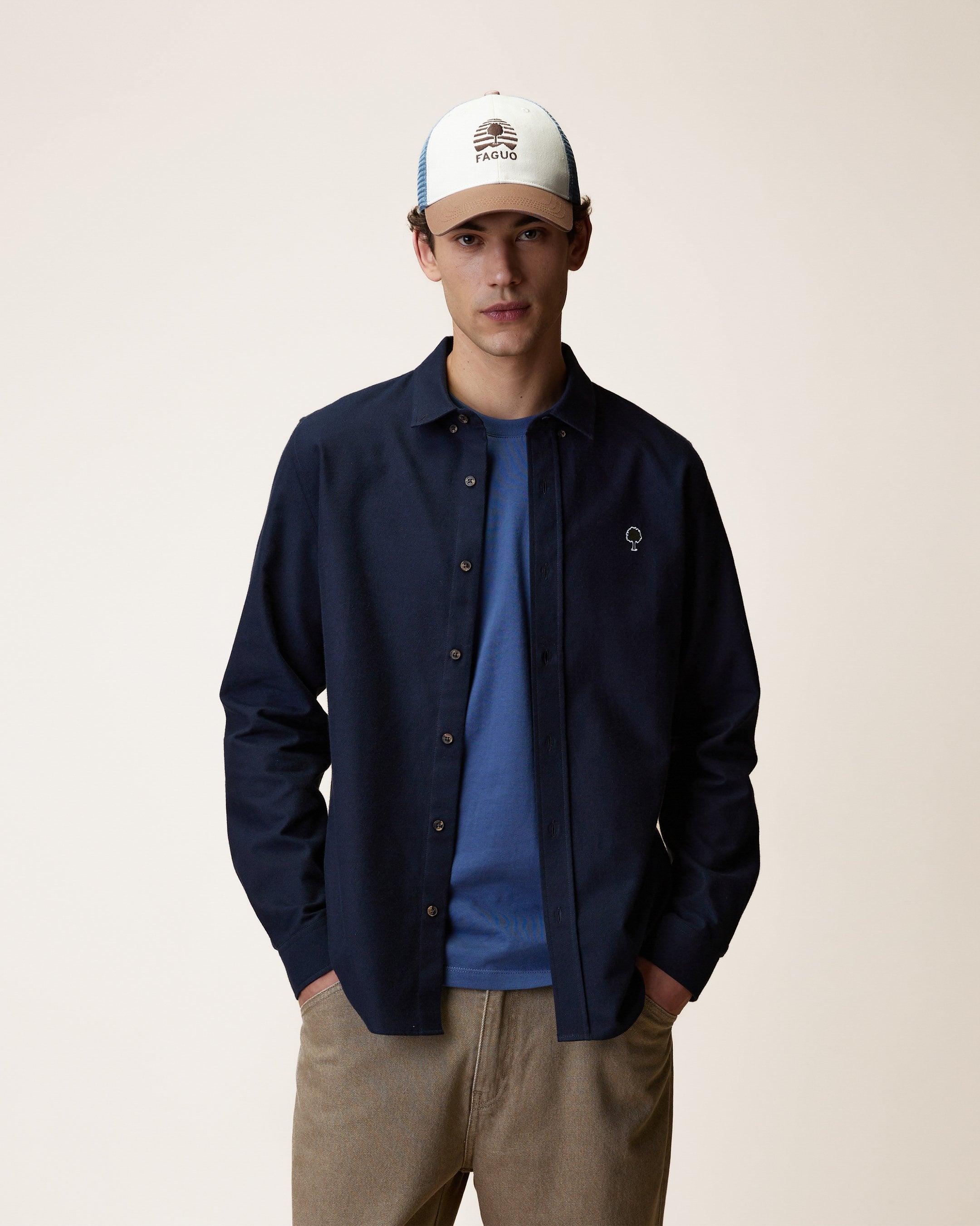 faguo-ivoy-chemise-homme-bleu-marine image 1