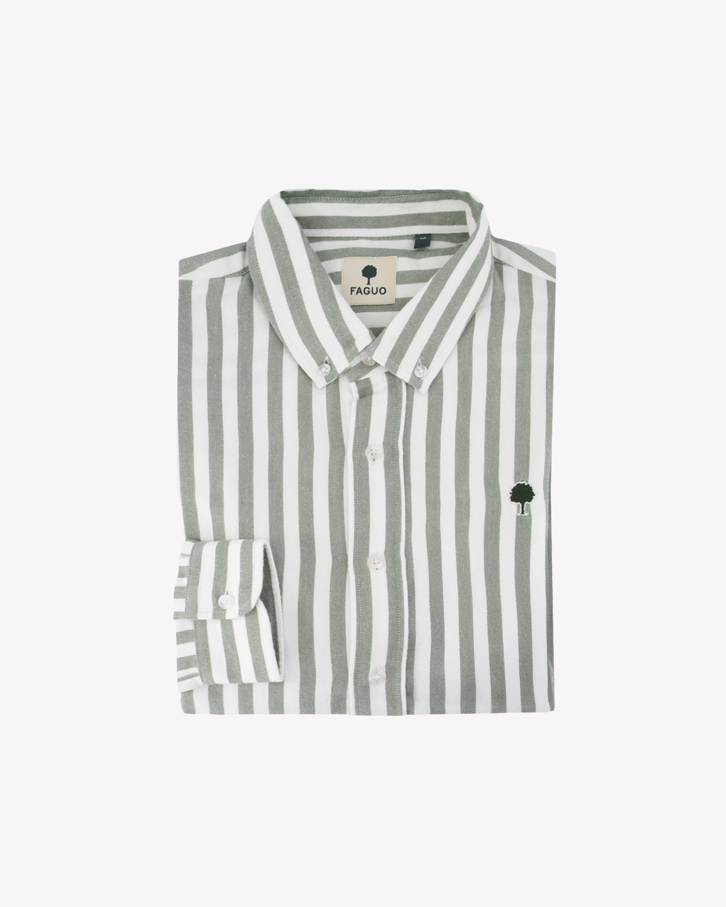 faguo-ivoy-chemise-ray-e-cru-et-vert-homme image 8