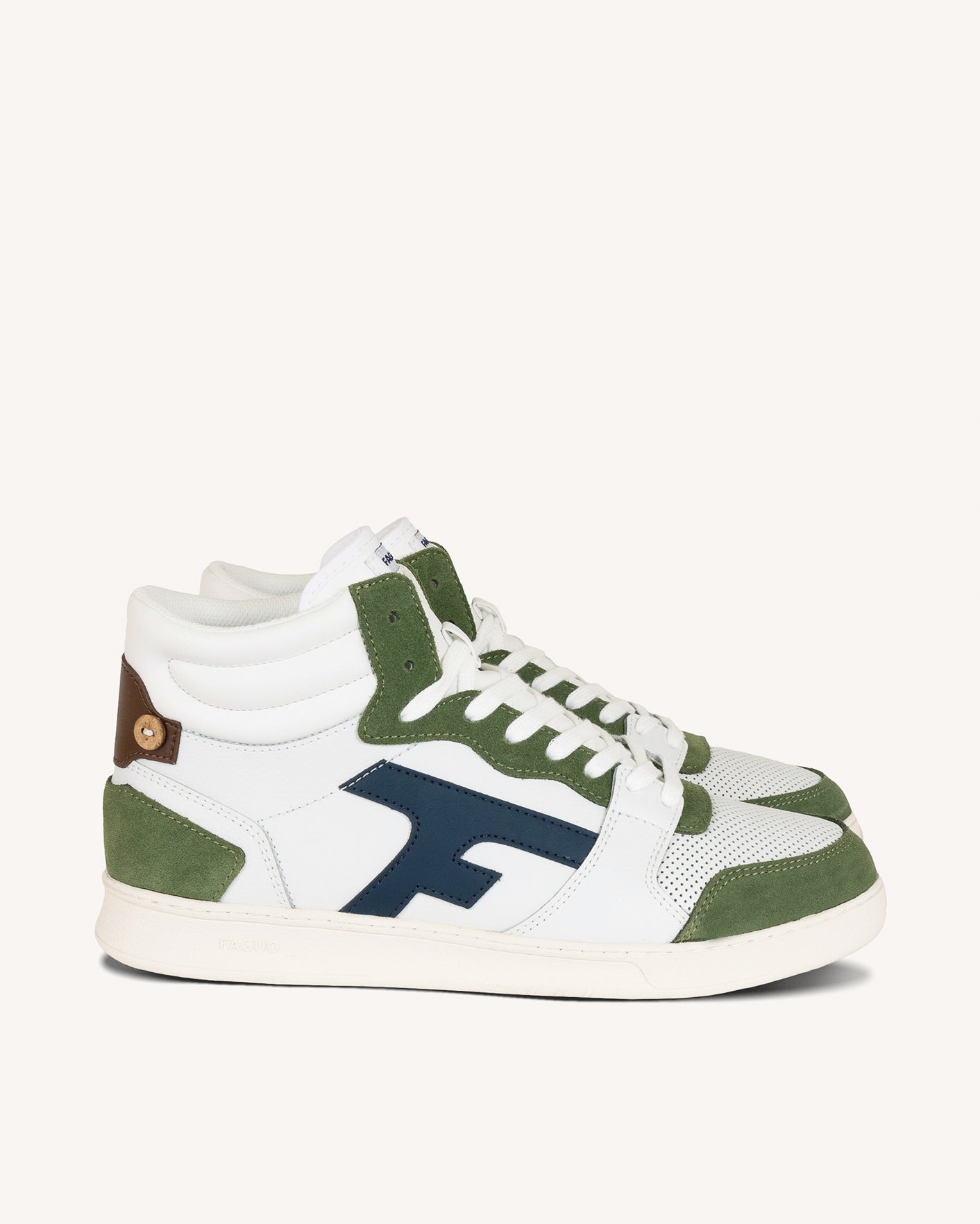 faguo-hazel-mid-baskets-montantes-cuir-blanc-et-kaki image 1