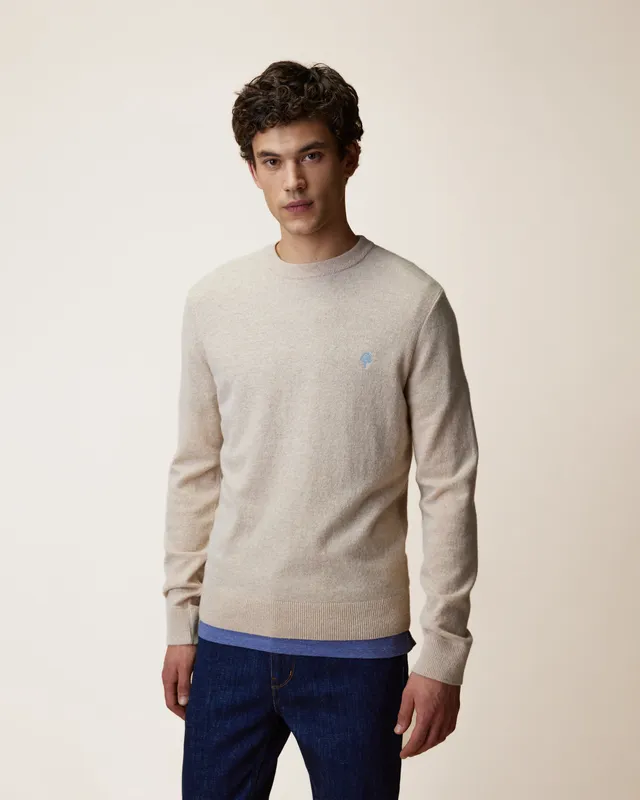 faguo-marly-pull-col-rond-homme-beige-laine image 1