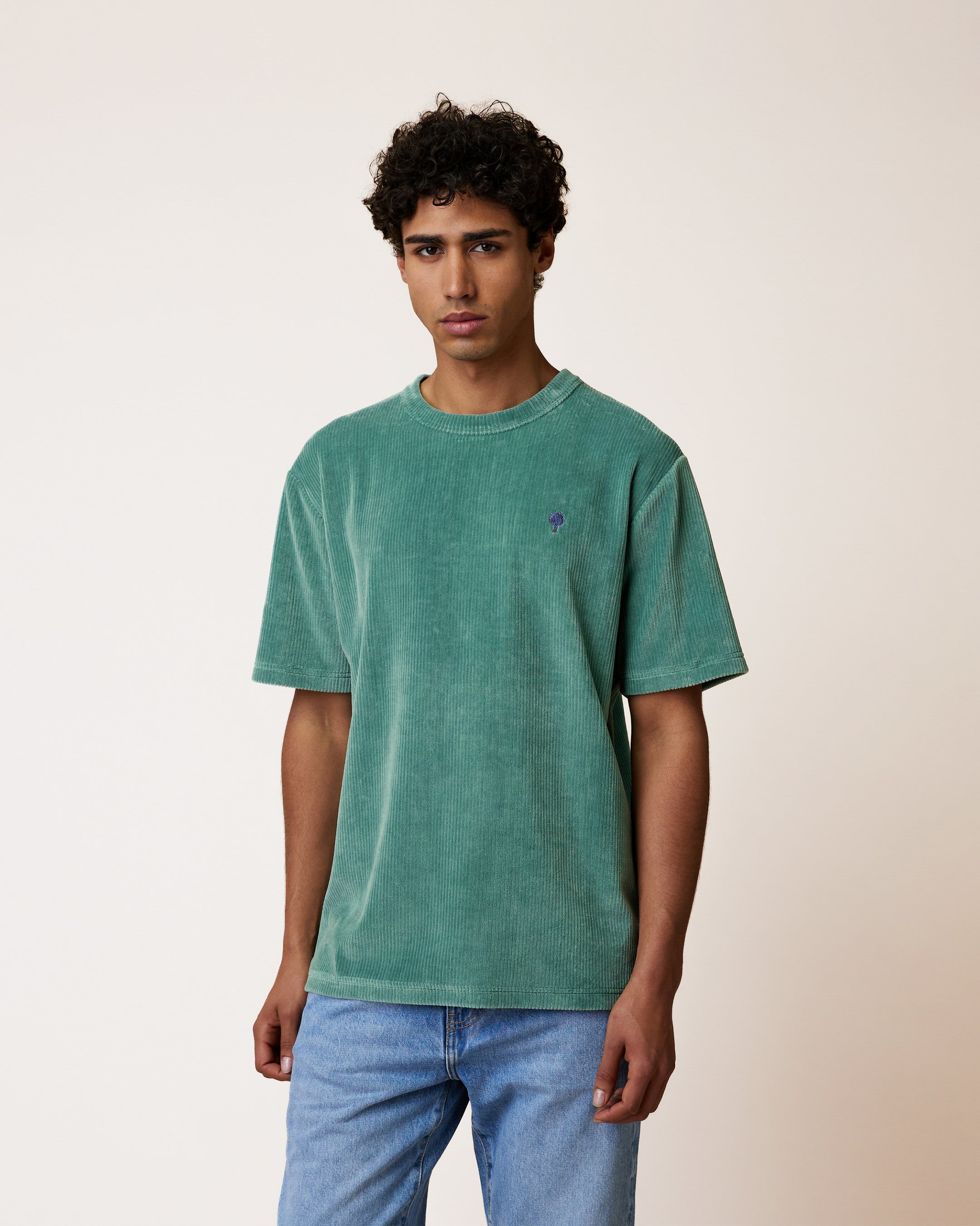 faguo-lugny-t-shirt-velours-vert-coton-recycl image 1