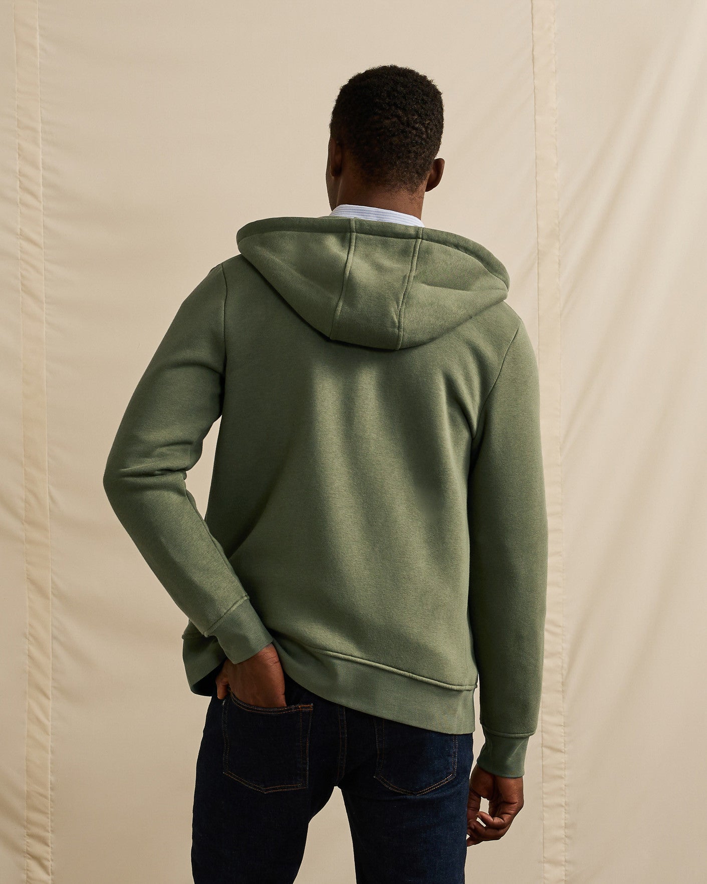 faguo-mesnil-sweat-zipp-homme-kaki-zip-tricolore image 5