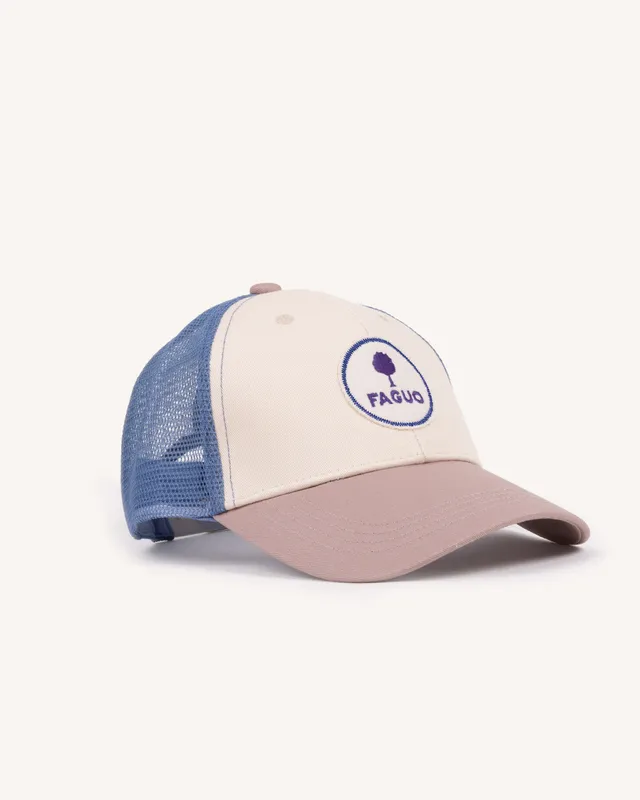 faguo-trucker-casquette-6-pans-cru-et-violet image 1