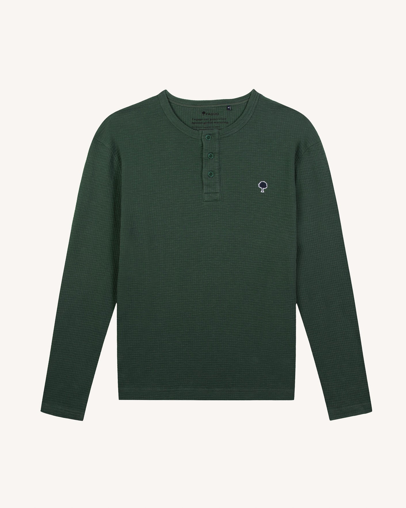 faguo-faroz-t-shirt-manches-longues-vert-fonc-coton image 2