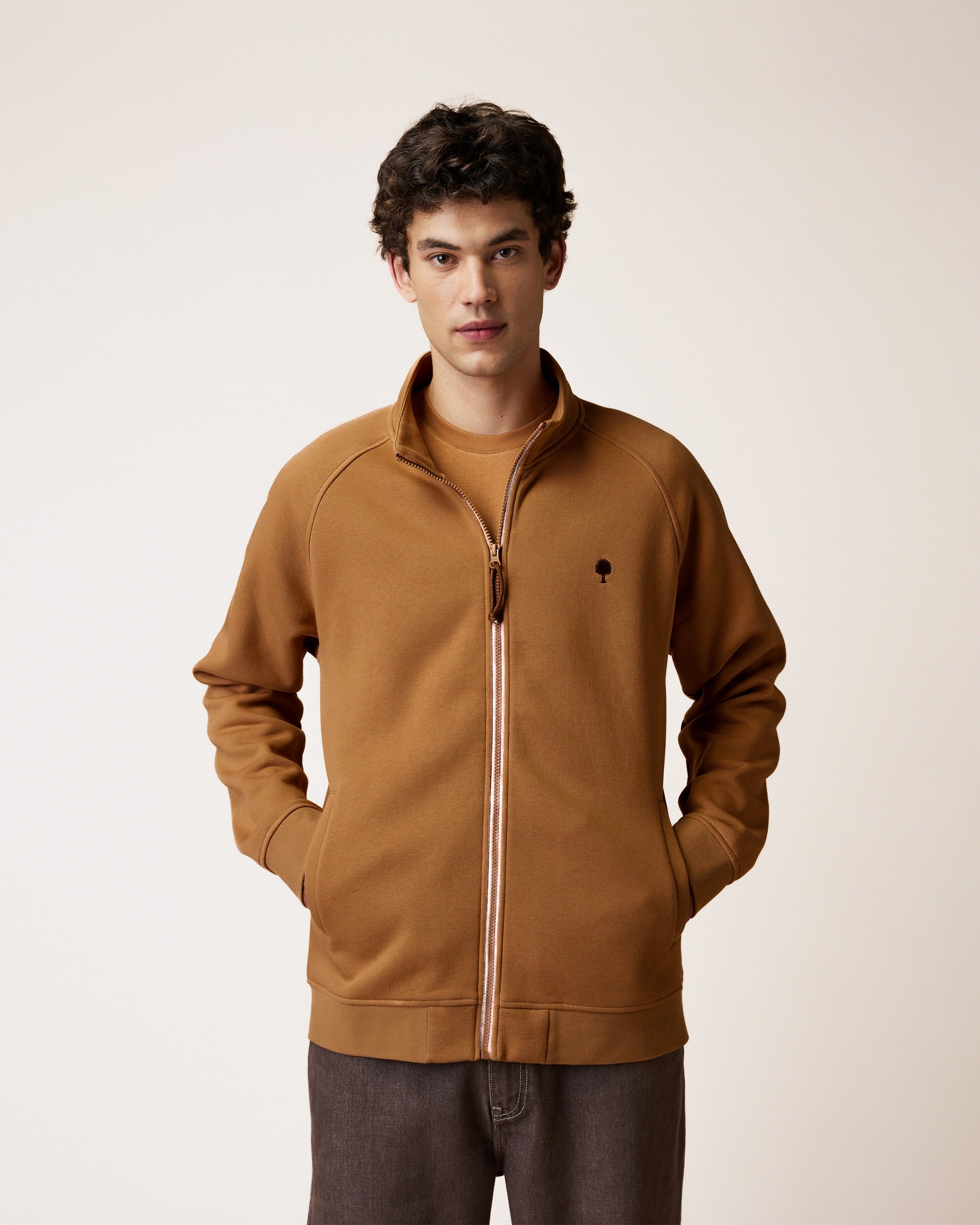 faguo-horte-veste-sweat-zipp-homme-camel-zip-bicolore image 1