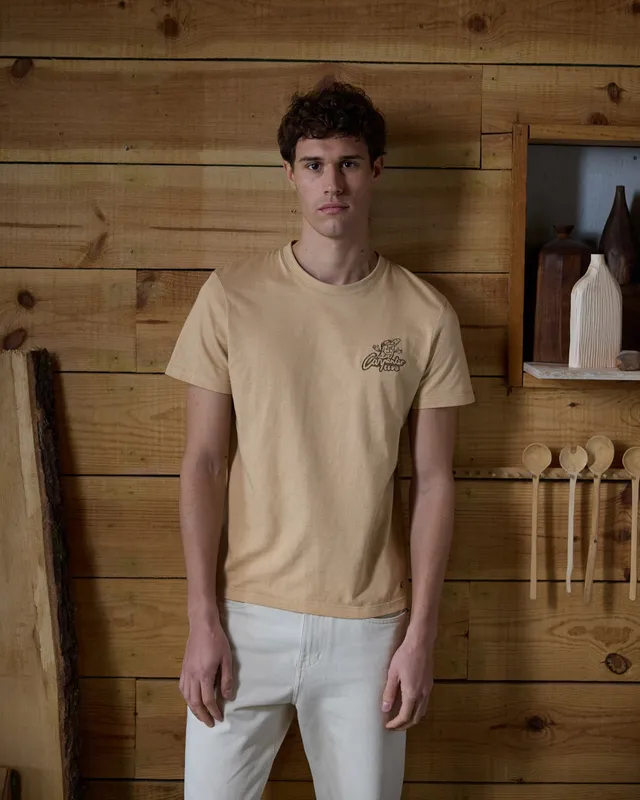 faguo-t-shirt-arcy-f25ts0102-jersey-coton-beige image 1