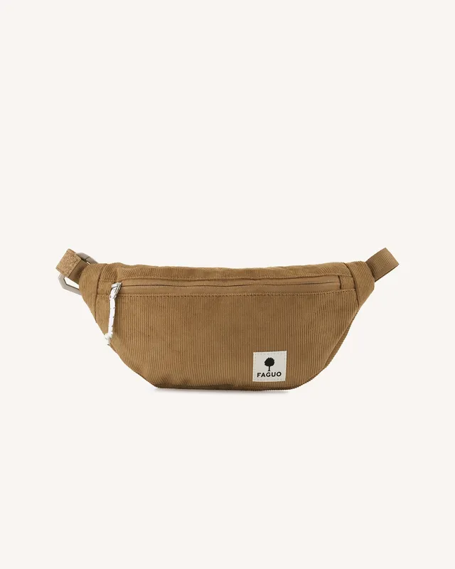 faguo-cambium-sac-banane-velours-camel-35x15cm image 1
