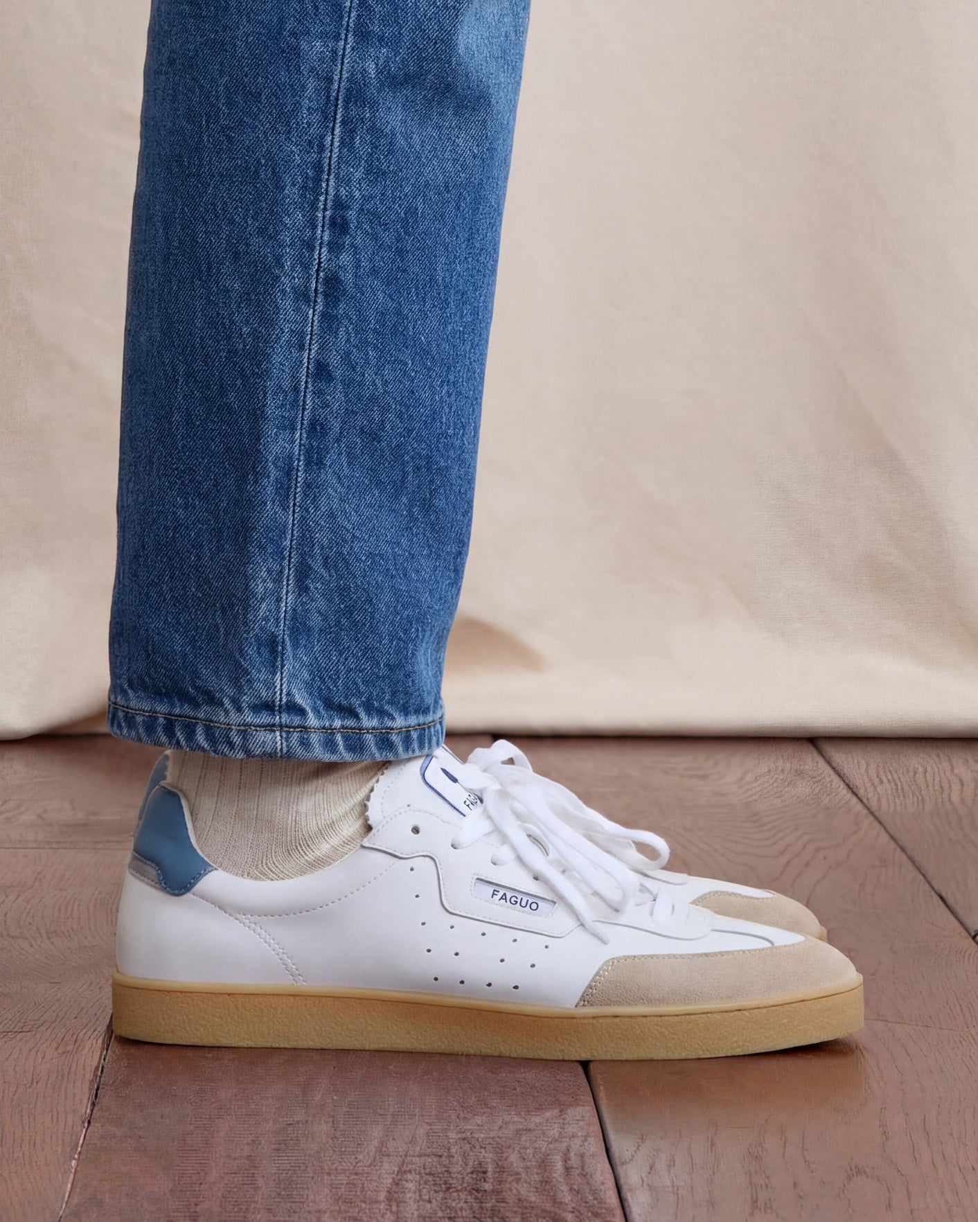 faguo-lumbo-baskets-beige-blanc-cuir-et-su-de-homme image 2