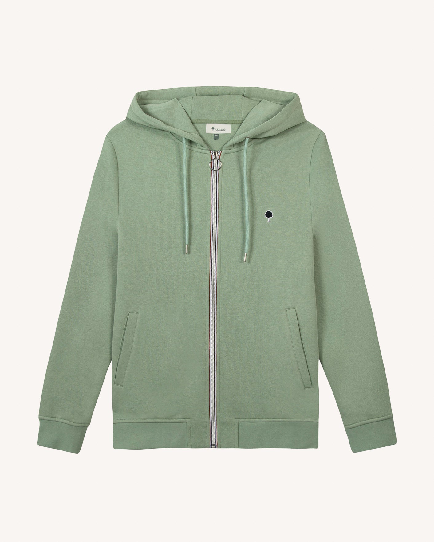 faguo-mesnil-sweat-zipp-capuche-vert-clair-homme image 2
