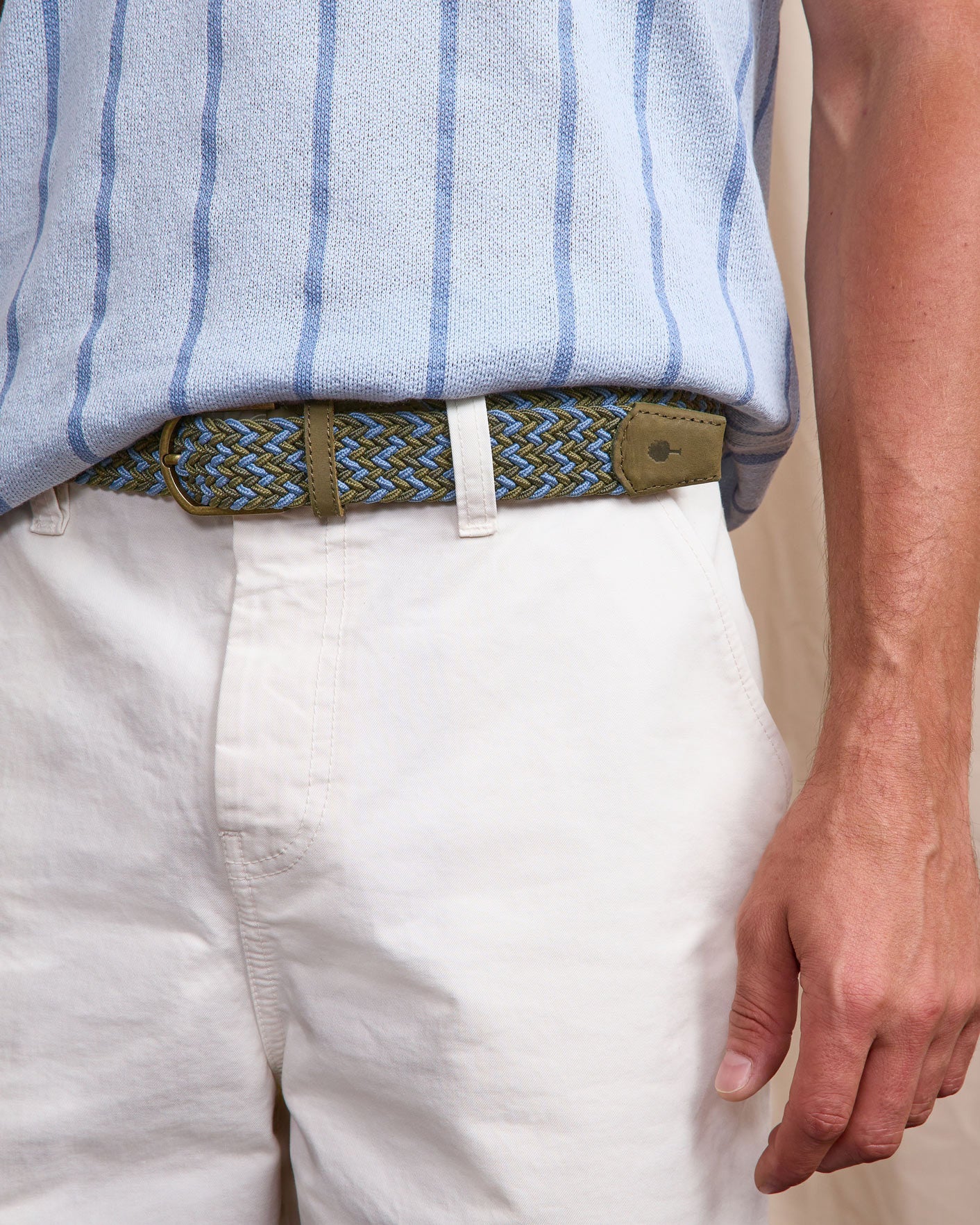 faguo-belt-ceinture-tress-e-kaki-et-bleu image 4