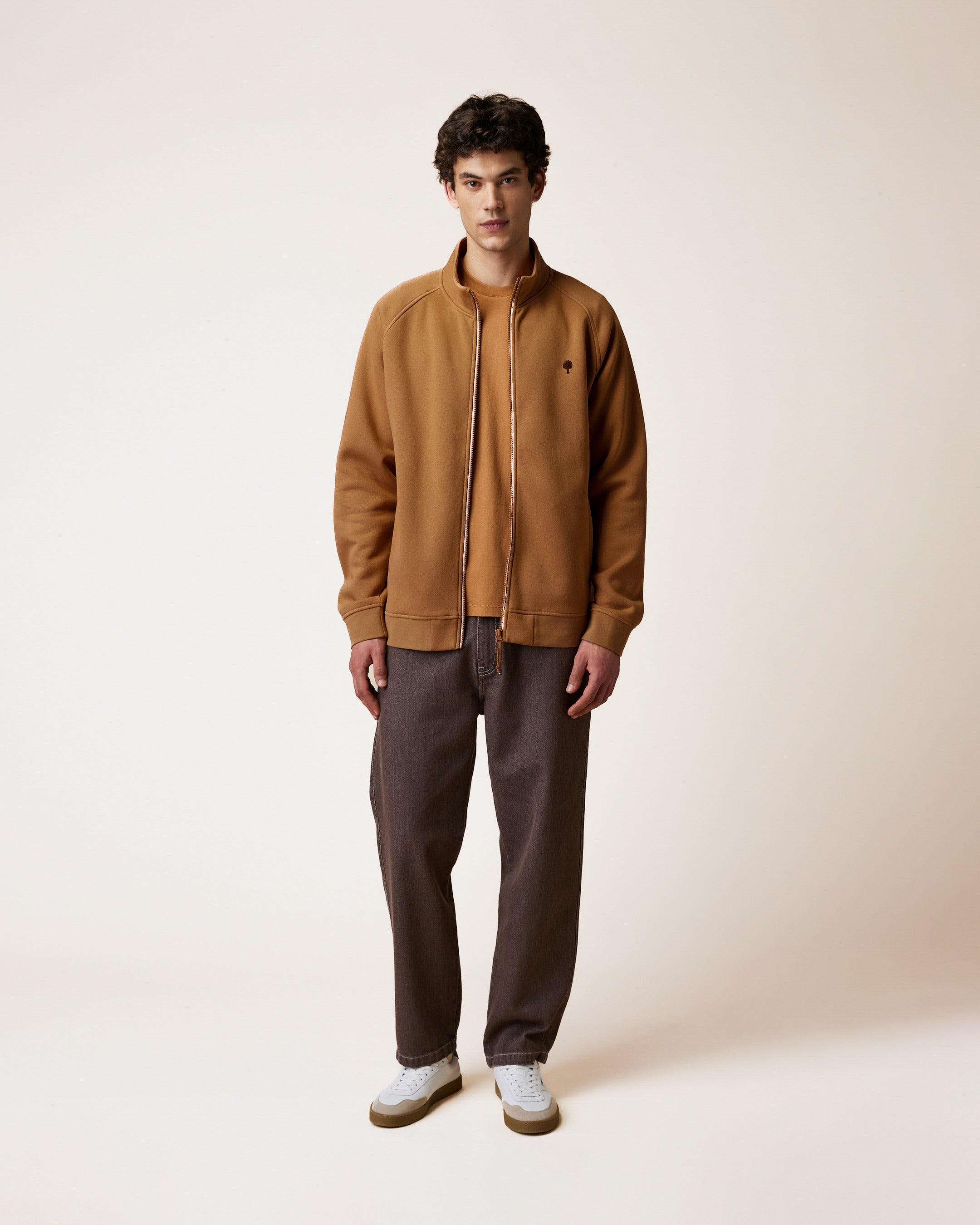 faguo-horte-veste-sweat-zipp-homme-camel-zip-bicolore image 3